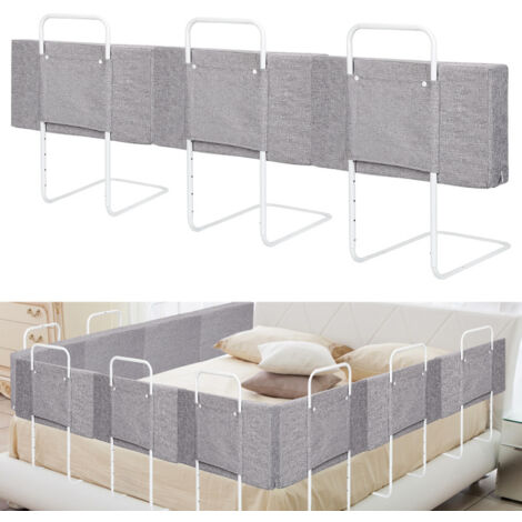 YRHome Griglia di protezione per lettino, 60 cm, per bambini, protezione da caduta, 5 fori, regolabile in altezza per lettino e letto familiare, colore grigio