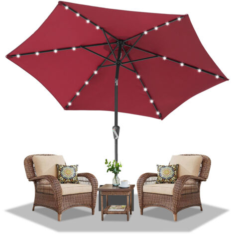 Ombrellone Parasole Da Giardino Semicircolare, Terracotta, 300x156 Cm, Protezione UV30+, Altezza 255 Cm