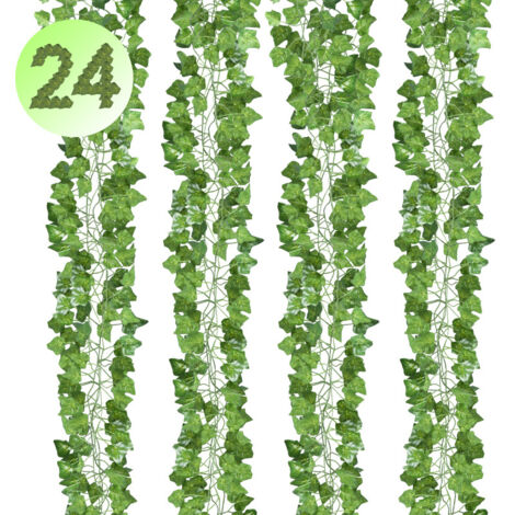 Ghirlanda Di Foglie Artificiali In Iuta, 4 Rotoli Da 5 Metri Ciascuno, Pianta Rampicante Finta Per Decorazioni Rustiche, Matrimoni E Feste A Tema - 5