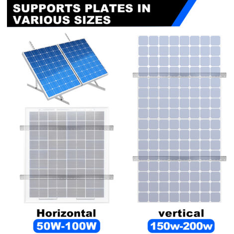 Supporto Pannelli Solari Regolabile 0-90° - In Alluminio AL6005-T5, Per Modelli Fino A 72cm - Foto 2