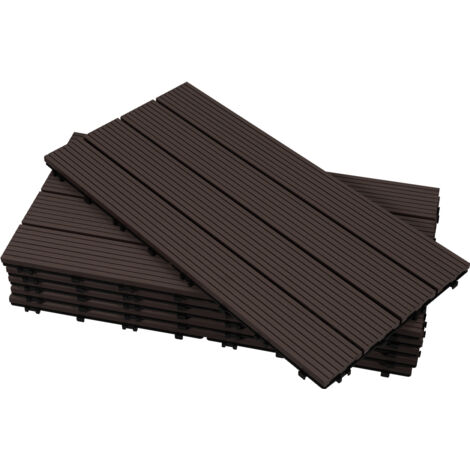 SWANEW Piastrelle Per Terrazza In WPC 30x30 Cm, Piastrelle Per Balcone