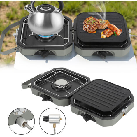 Réchaud De Camping Gaz Portable 1 Flamme - Quanzou - Avec Valisette - Noir