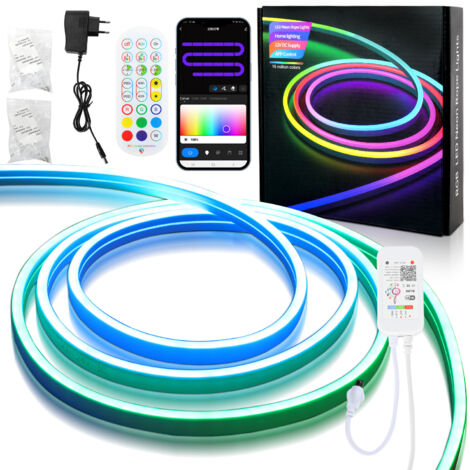 Led Timer Strip SWANEW 5M NEON LED Strip Dimmable RGBIC Neon LED Strip, App Control and ...