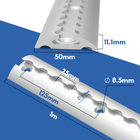 Rail De Fixation Semi-rond Aluminium Anodisé Argent - Pour Auto, Camping-car, Atelier (0,5 à 16m)