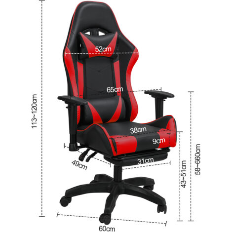 Silla Gaming Ergonómica CLIPOP - Con Soporte Lumbar Y Reposacabezas, Reclinable 135°, Ajustable En Altura