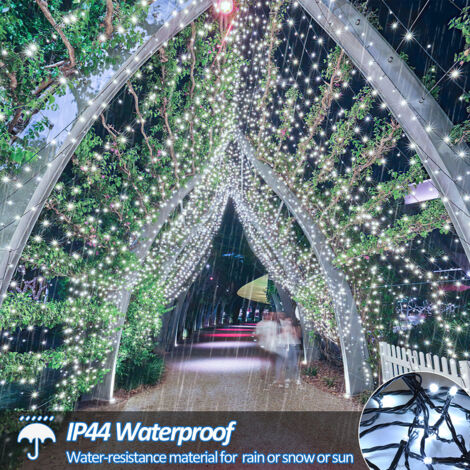 SWANEW Guirnalda luminosa LED 10m 100 LEDs Decoración Navideña – Decoración para Bodas, Navidad, Interior y Exterior Blanco Frío