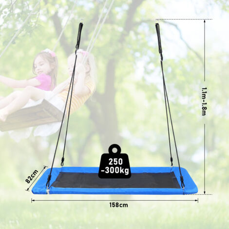 Asiento de columpio de plástico con cuerda, columpio de árbol para niños, ideal para patio trasero, exterior, interior, patio de juegos, azul cielo para niños