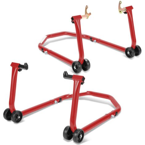 Cavalletto Sollevatore Per Moto Da Cross In Alluminio – Regolabile 25-46 Cm, Portata 150kg, Piastra 28x17,5 Cm, Con Ruote - 3