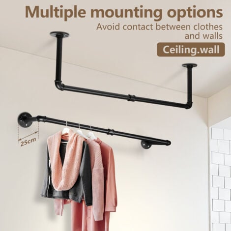 SWANEW Perchero de Pared Industrial, Colgador de Pared, Juego de