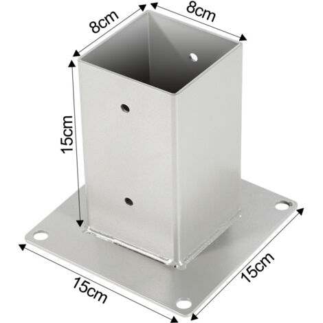 Soporte Enroscable Para Postes De Madera Cuadrados (metal Galvanizado