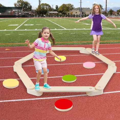 Barra De Equilibrio De Madera Para Niños – Tabla De Gimnasia Ajustable En Altura, Para Interiores Y Exteriores, Ideal Para Entrenar Coordinación Y Juego Educativo En Casa O Aula