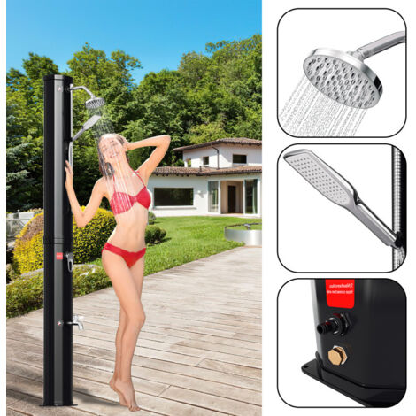 AREBOS Douche Solaire 40 L avec douchette & thermomètre température de