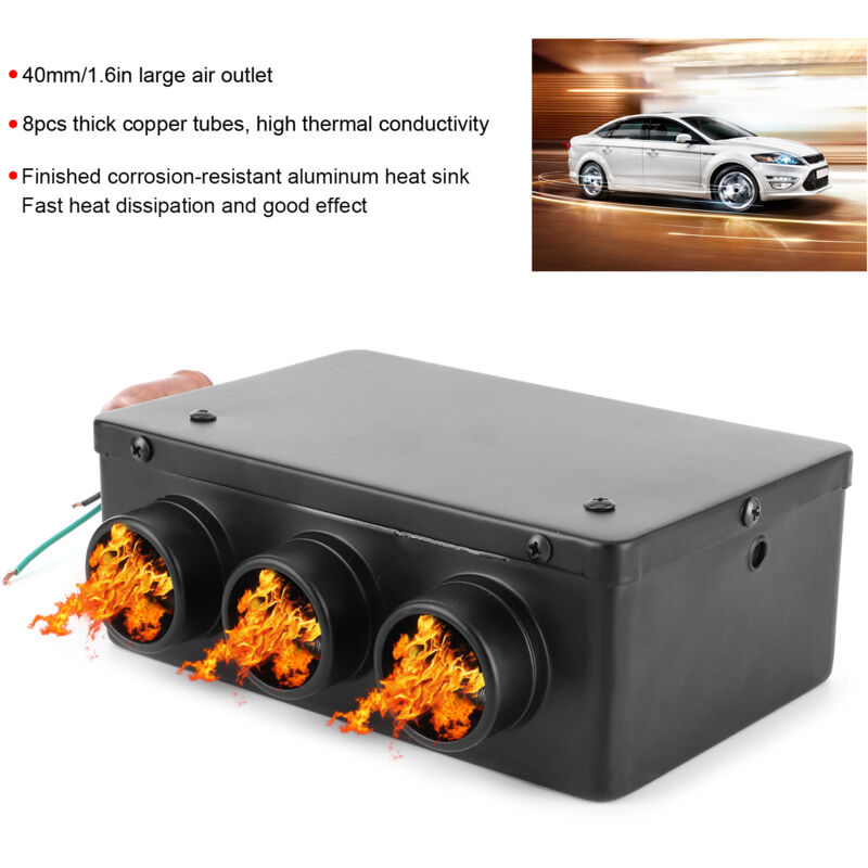 Riscaldatore Auto 12V - 600W/800W, 3 Uscite, Sbrinatore Parabrezza