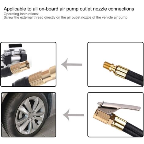 Adattatore Per Gonfiaggio Pneumatici 8mm Con Pulsante Di Scarico - Tubo Flessibile Per Auto, Moto, Biciclette - Foto 13