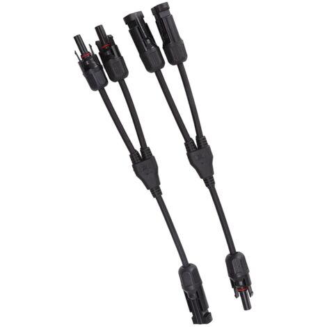 SJLERST 2 connettori solari ramo a Y da 1 a 2 splitter cavo adattatore parallelo fotovoltaico solare spina 1000 V CC nero