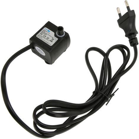 SJLERST Mini Pompa Sommergibile Pompa per Fontana Impermeabile Regolabile Silenziosa IPX8 con Ventosa per Acquario Spina UE 220‑240 V