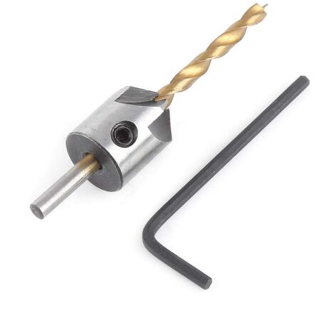 SJLERST Punta da trapano svasatore per carpenteria per la lavorazione del legno, gambo rotondo con chiave esagonale (3,5 mm)