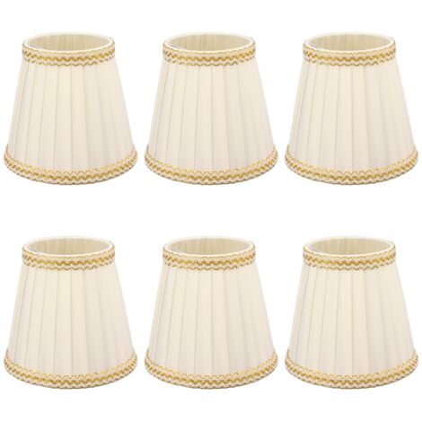 SJLERST 6 pezzi di piccolo paralume con clip sul paralume in tessuto per lampadari, lampadine a candela, accessori per l'illuminazione