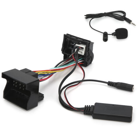 SJLERST Adattatore audio stereo con cavo AUX-IN Bluetooth da 12 pin con microfono adatto per Peugeot 207 307 407 308