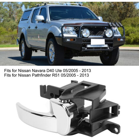 Set De 2 Manijas Internas Para Nissan Navara D40 Y Pathfinder 2005-2014 - Cromadas, Con Tornillos