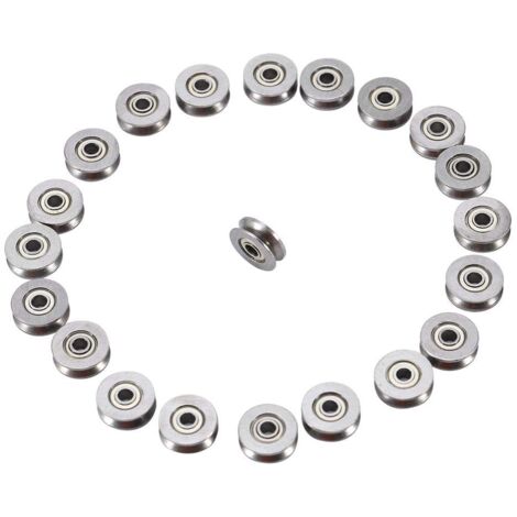 SJLERST Puleggia con cuscinetto a sfere con scanalatura a V V623ZZ da 20 pezzi per sistema di movimento lineare su binario 3x12x4mm (1/5)
