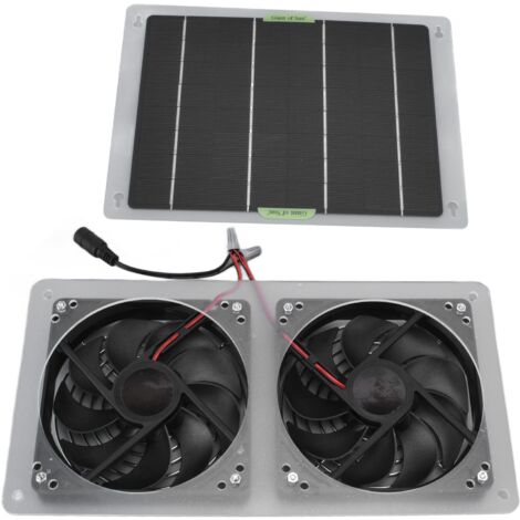 SJLERST Kit ventola pannello solare 100W 12V Set pannello solare doppia ventola di scarico impermeabile per serra domestica