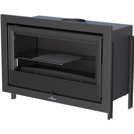 Insert à bois ventilé canalisable - BRONPI Paris 90 14 kW  Sans kit air - Porte fonte - sans vitre sérigraphiée