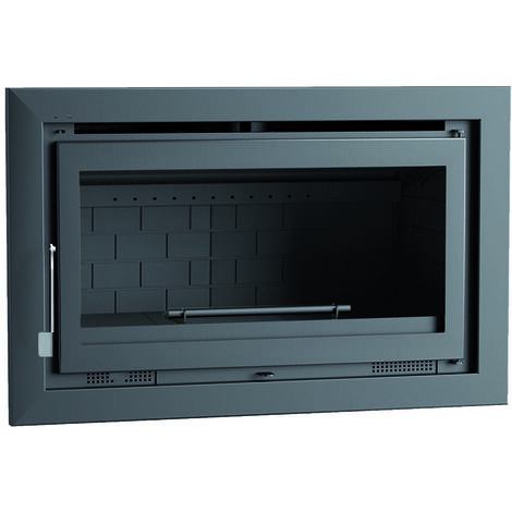 Fm Biomasa – Insert cheminée à bois ventilé 12,6 kW – Porte fonte – Rendement 76% – Volume de chauffe 335 m³ – Diamètre sortie fumées 150 mm (1/6)