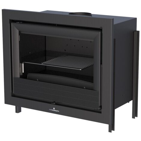 Insert à bois ventilé canalisable - BRONPI Paris 70 12 kW  Sans kit air - Porte fonte - sans vitre sérigraphiée