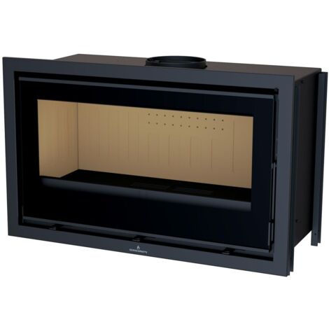 Insert à bois canalisable raccordable - BRONPI Cairo 90 13 kW  Foyer en vermiculite - Sans kit ventilation
