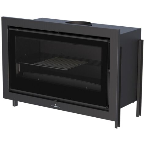 Insert à bois ventilé canalisable - BRONPI Paris 90 14 kW Sans kit air - Porte fonte - avec vitre sérigraphiée