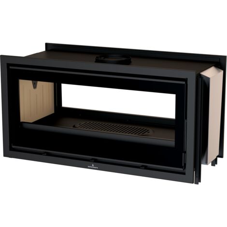 Insert à bois double face canalisable raccordable - BRONPI Cairo 110D 16 kW Foyer en vermiculite - Sans kit ventilation