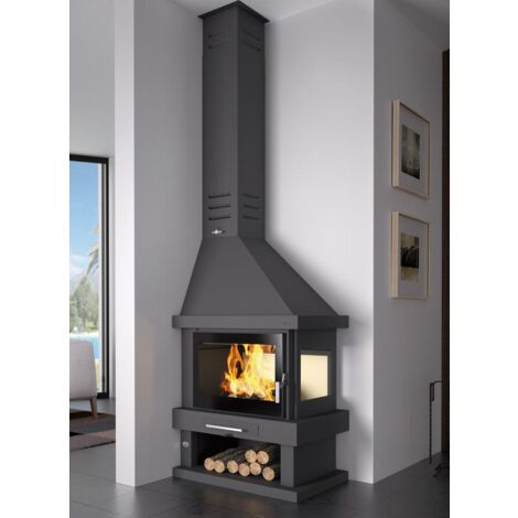 Cheminée à bois d'angle - FIREMATIC Alabama 10.9 kW (1/3)