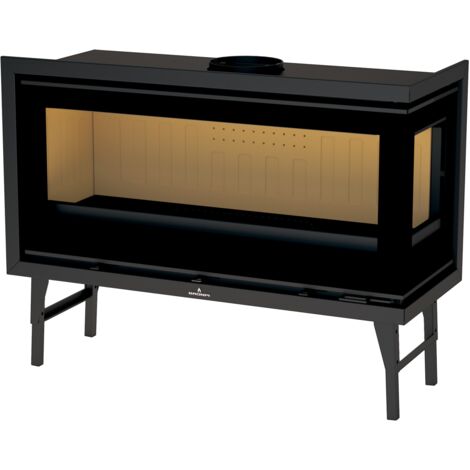 Insert à bois canalisable raccordable - BRONPI Cairo 110 ED 15 kW Foyer en vermiculite - Avec kit ventilation