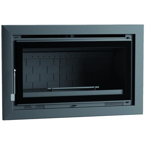 Fm Biomasa – Insert cheminée ventilé 12.6 kW – Foyer en fonte avec vitre sérigraphiée – Dimensions L 730 x P 432 x H 560 mm – Volume de chauffe 335 m³ (1/6)