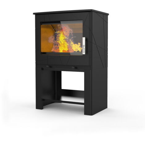 Supra – Poêle à bois étanche en fonte 7.3 kW – Double combustion – Évacuation des fumées supérieure – Pour bûches jusqu'à 45 cm