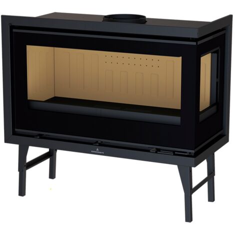 Insert à bois 2 faces canalisable raccordable - BRONPI Cairo 90 ED 13 kW Foyer en vermiculite - Sans kit ventilation