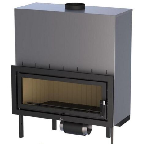 Insert à bois ventilé canalisable - BRONPI Londres - T 16 kW  Porte fonte - sans vitre sérigraphiée