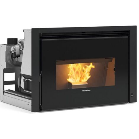 Extraflame – Insert cheminée canalisable 12 kW – Volume de chauffe 344 m³ – Diamètre sortie 80 mm – Rendement 91.1% à 92% - PLUS 12 KW