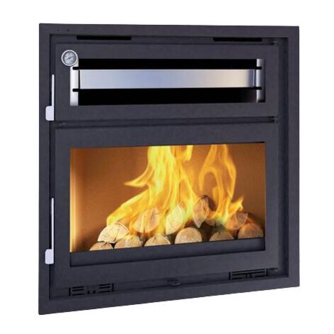 Fm Calefaccion – Insert cheminée à bois avec four – Puissance 12.8 kW – Volume de chauffe 340 m³ – Système double combustion – Raccordement 200 mm