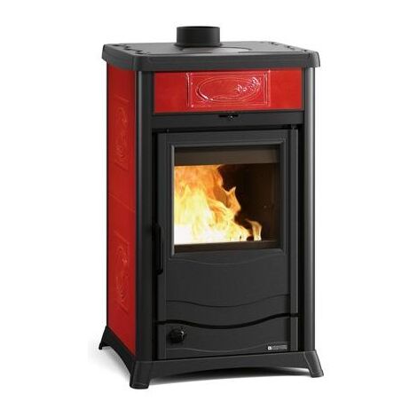 Nordica – Poêle à bois TermoRossella Plus Evo DSA – Puissance 12.6 kW – Volume de chauffe 318 m³ – Rendement 88 % – Évacuation fumées 130 mm