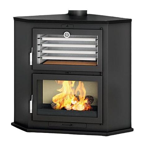 Poêle à bois d'angle avec four - FIREMATIC Texas 10.9 kW (1/4)