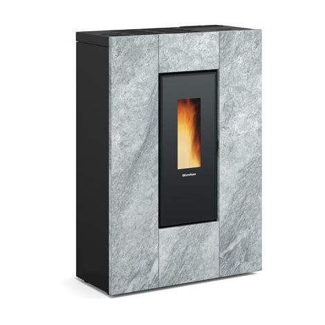 Extraflame – Poêle à granulés extra plat canalisable 8 kW – Volume de chauffe 230 m³ – Rendement 91-93.3% – Évacuation supérieure/arrière/gauche
