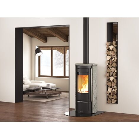Poêle à bois en pierre raccordable - LA NORDICA Liu Pietra 7.5 kW