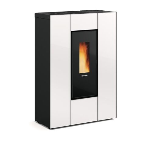 Extraflame – Poêle à granulés slim canalisable 8 kW – Évacuation des fumées 80mm – Volume de chauffe 230 m³ – Classe énergétique A+