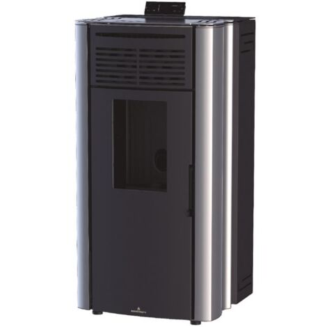 Poêle à granulés option canalisable - BRONPI Coral NC 14 kW Titane - Sans KIT de canalisation