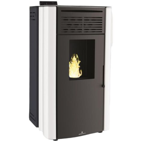 Poêle à granulés option canalisable - BRONPI Coral NC 14 kW Blanc - Sans KIT de canalisation (1/2)