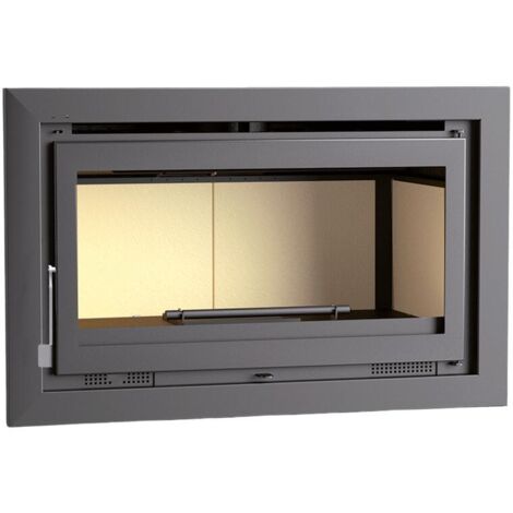 Insert à bois ventilé canalisable - FIREMATIC Mora 13.3 kW  Foyer en vermiculite - Porte fonte - avec vitre sérigraphiée