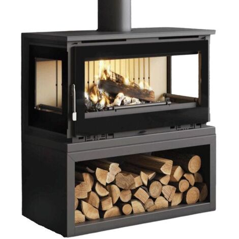 Poêle à bois raccordable 3 faces - FIREMATIC Calgary - S 12.5 kW