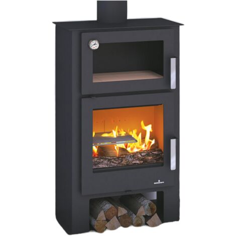 Poêle à bois avec four - BRONPI Gijon-H 9.2 kW  Avec kit four inox